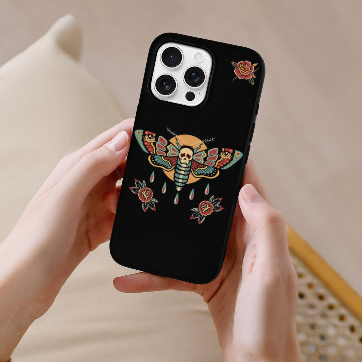 Old School Death Moth Print - Phone Case