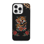 Old School Tiger Rose Print - Phone Case