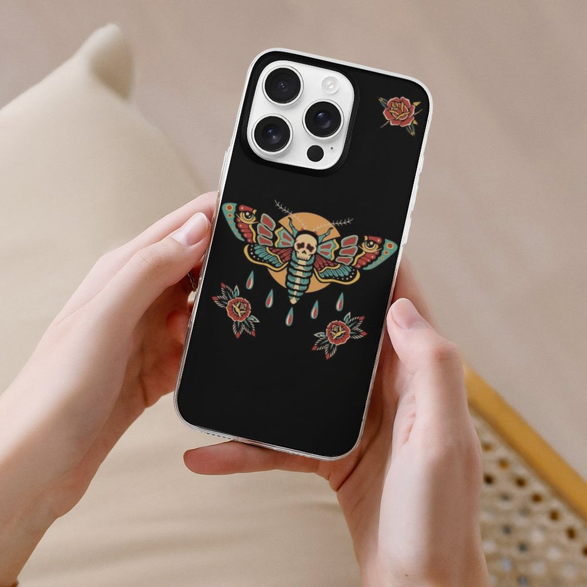 Old School Death Moth Print - Phone Case