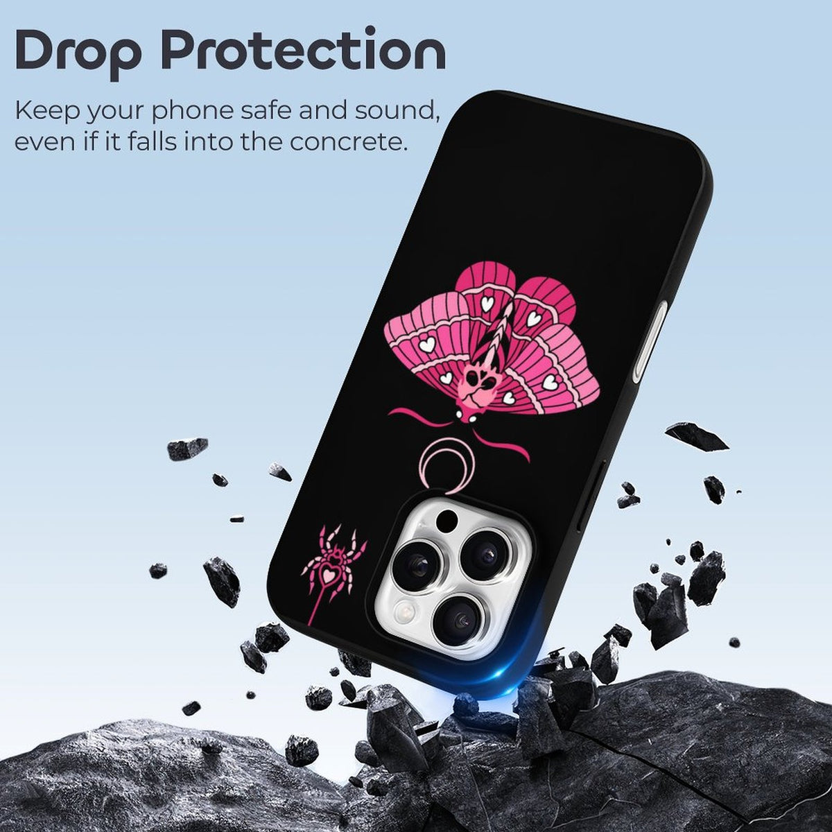 Pink Death Moth Print - Phone Case