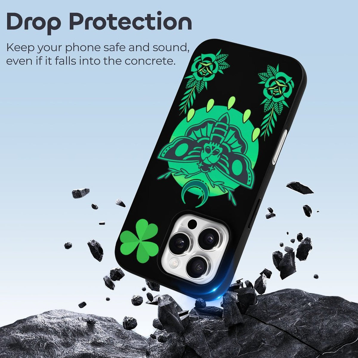 Shamrock Death Moth Print - Phone Case