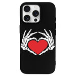 Retro Skull Heart Print - Phone Case