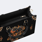 Circling Black Dragon Print Handbag Factory Direct Sales