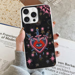 Red Heart & Eye Print - Phone Case