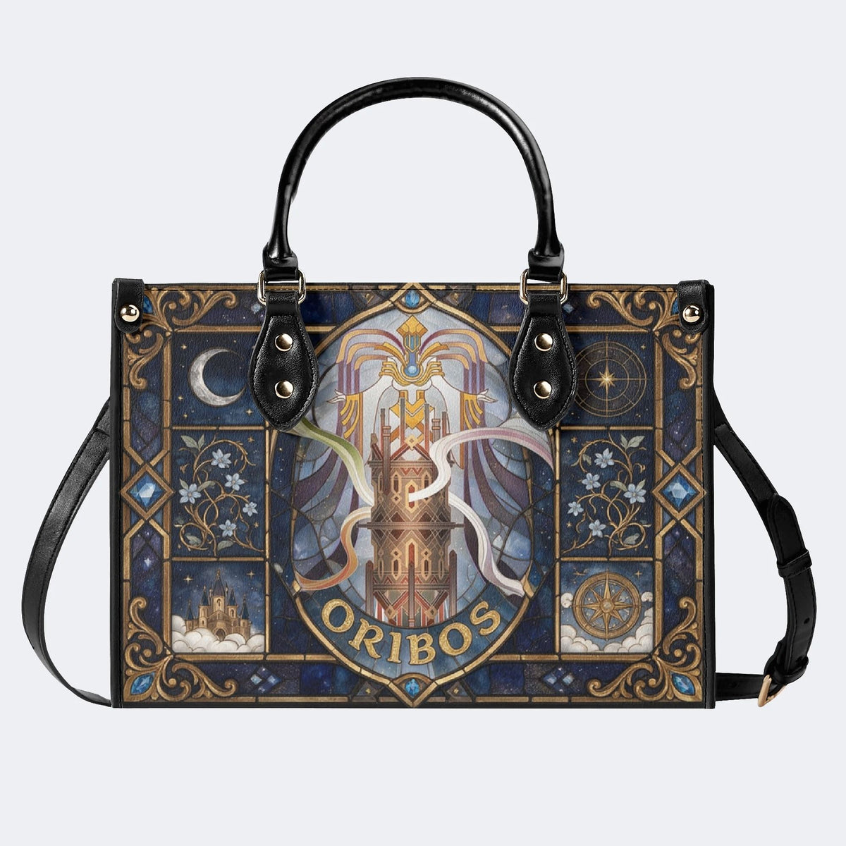 Oribos Castle Print Handbag Factory Direct Sales