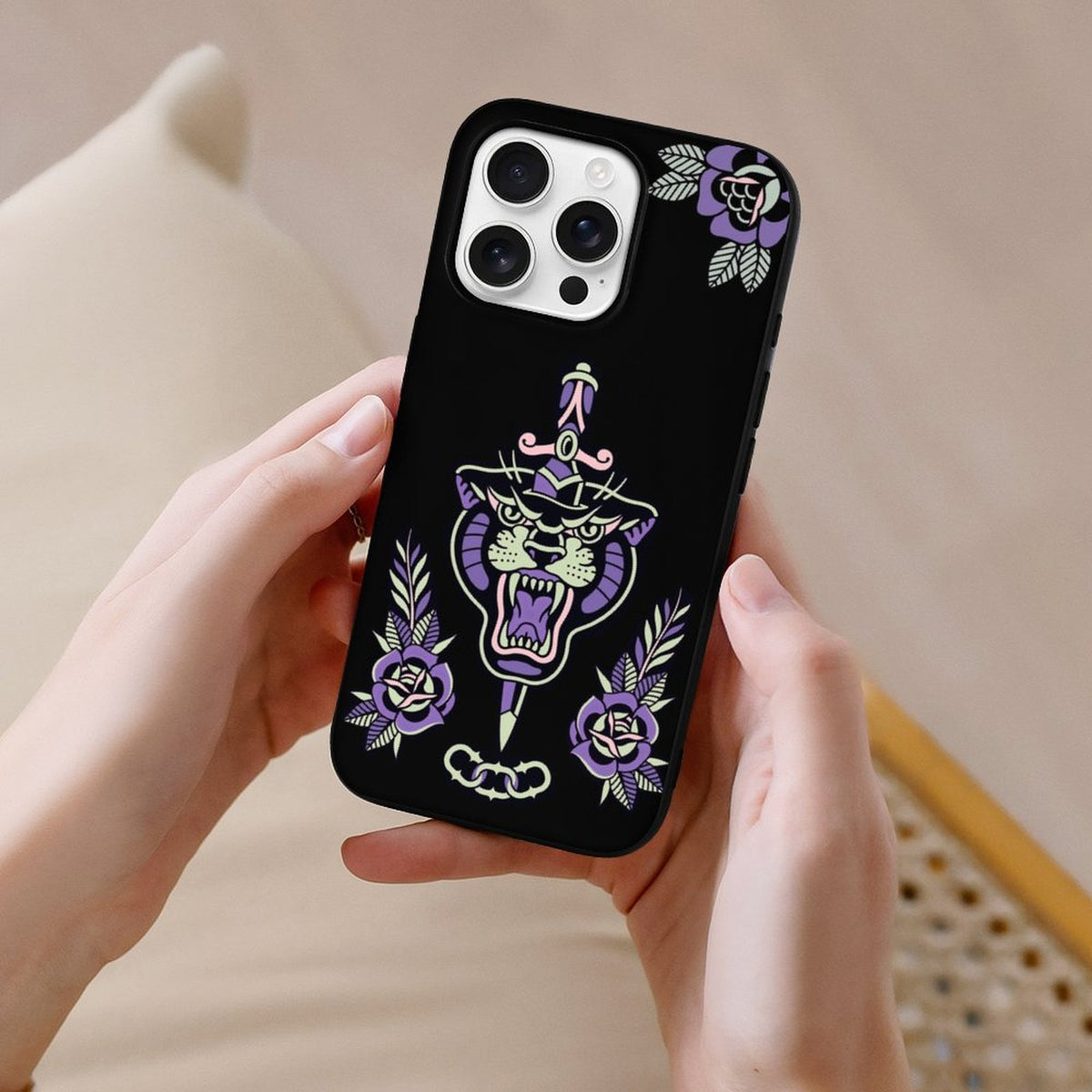 Old School Tiger Print - Phone Case