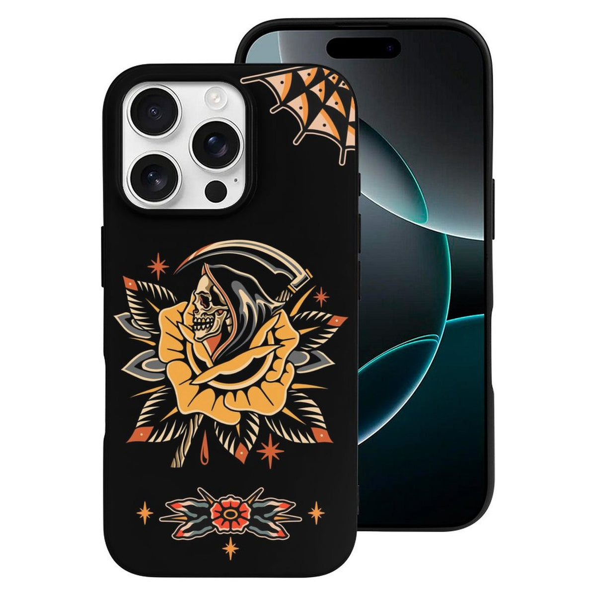 Grim Reaper Flowers Print- Phone Case