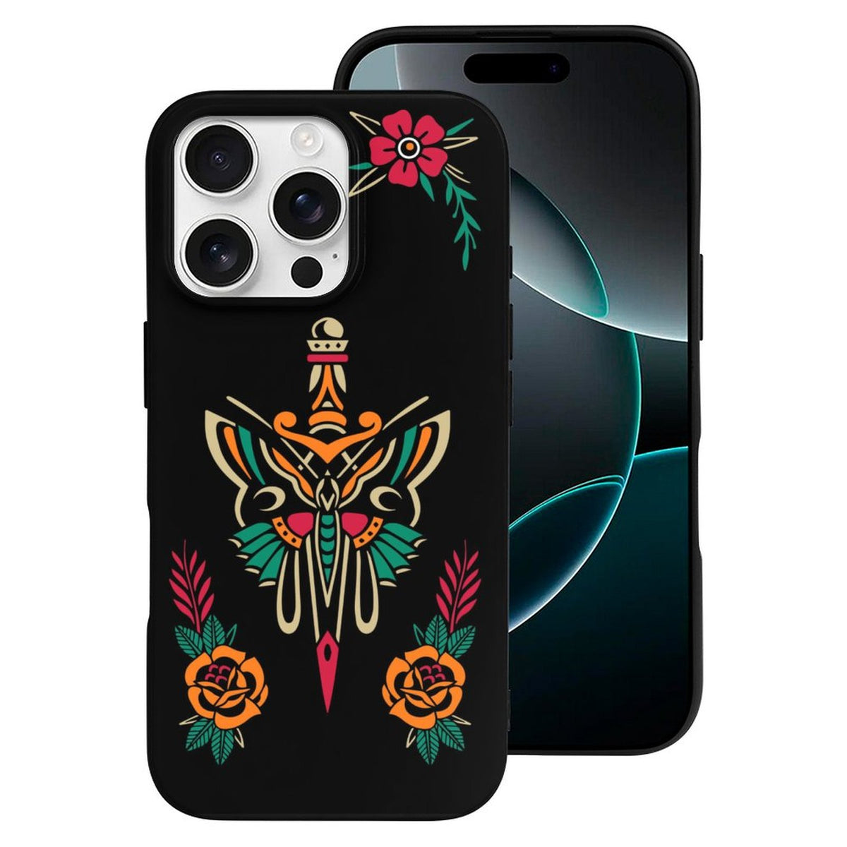 Sword And Moth Print - Phone Case
