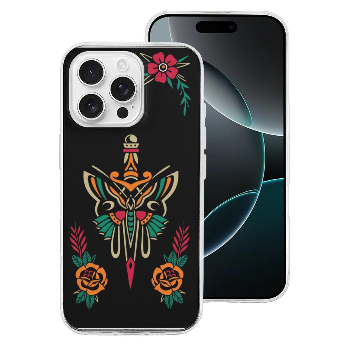 Sword And Moth Print - Phone Case