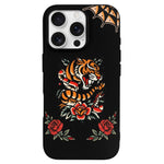 Old School Tiger Rose Print - Phone Case