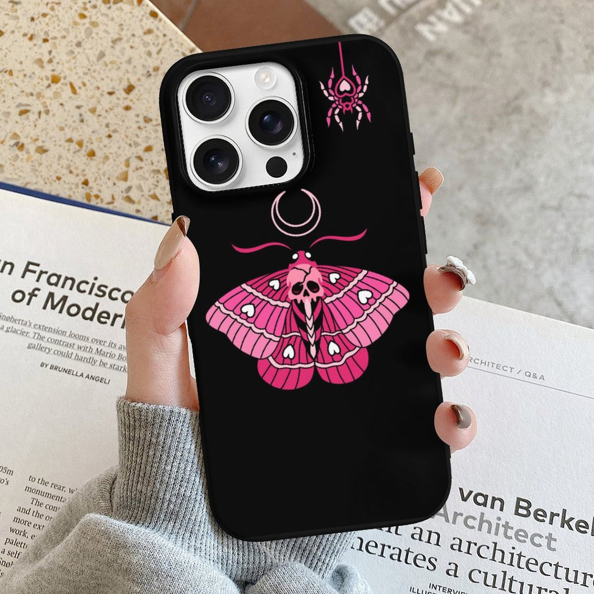 Pink Death Moth Print - Phone Case