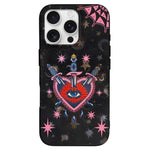 Red Heart & Eye Print - Phone Case