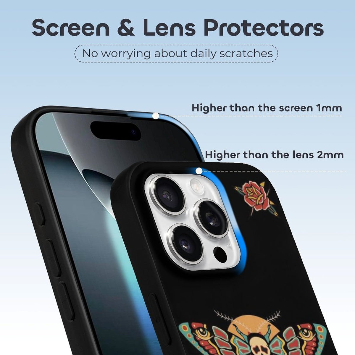 Old School Death Moth Print - Phone Case