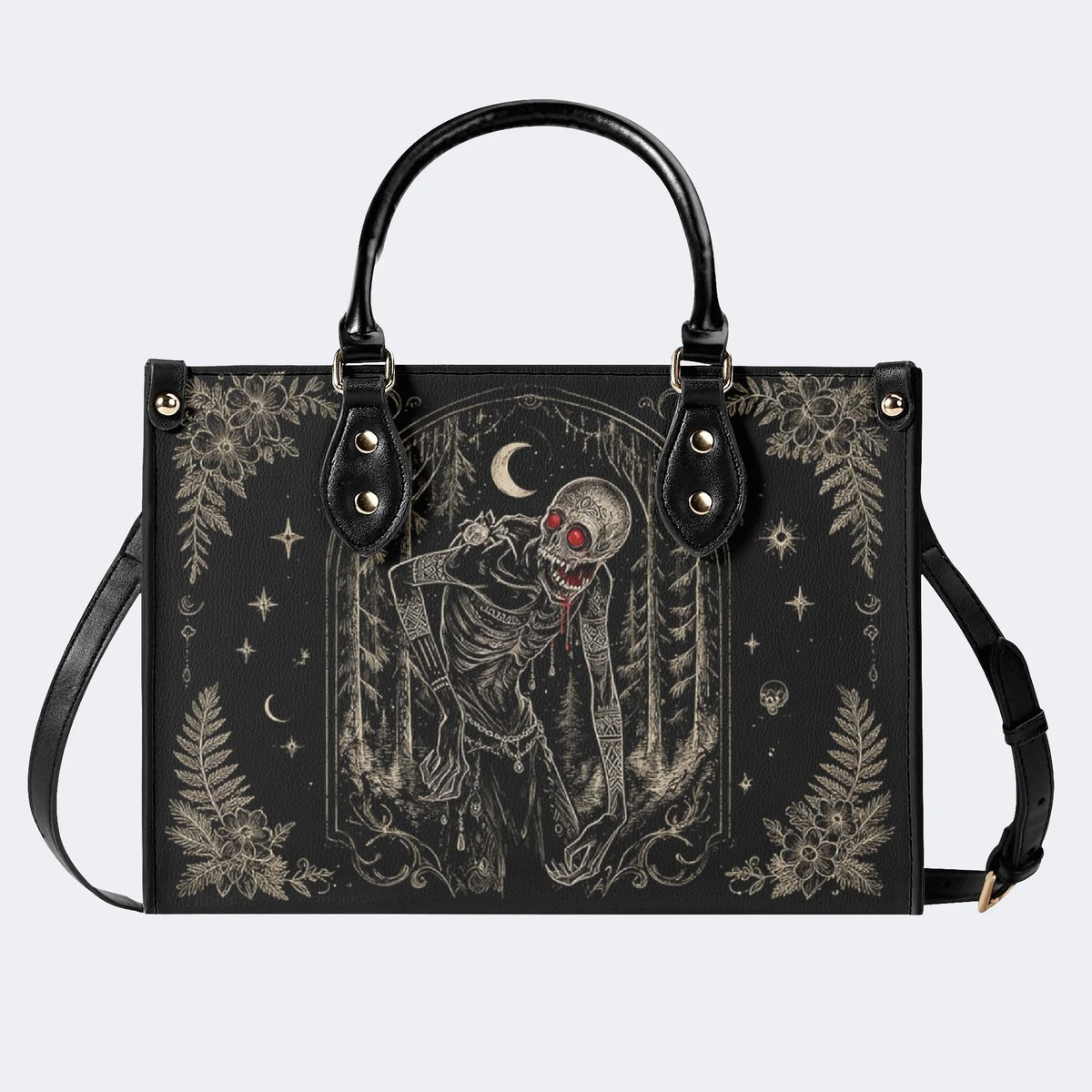 Undead Skeleton Moon Forest Print Handbag Factory Direct Sales