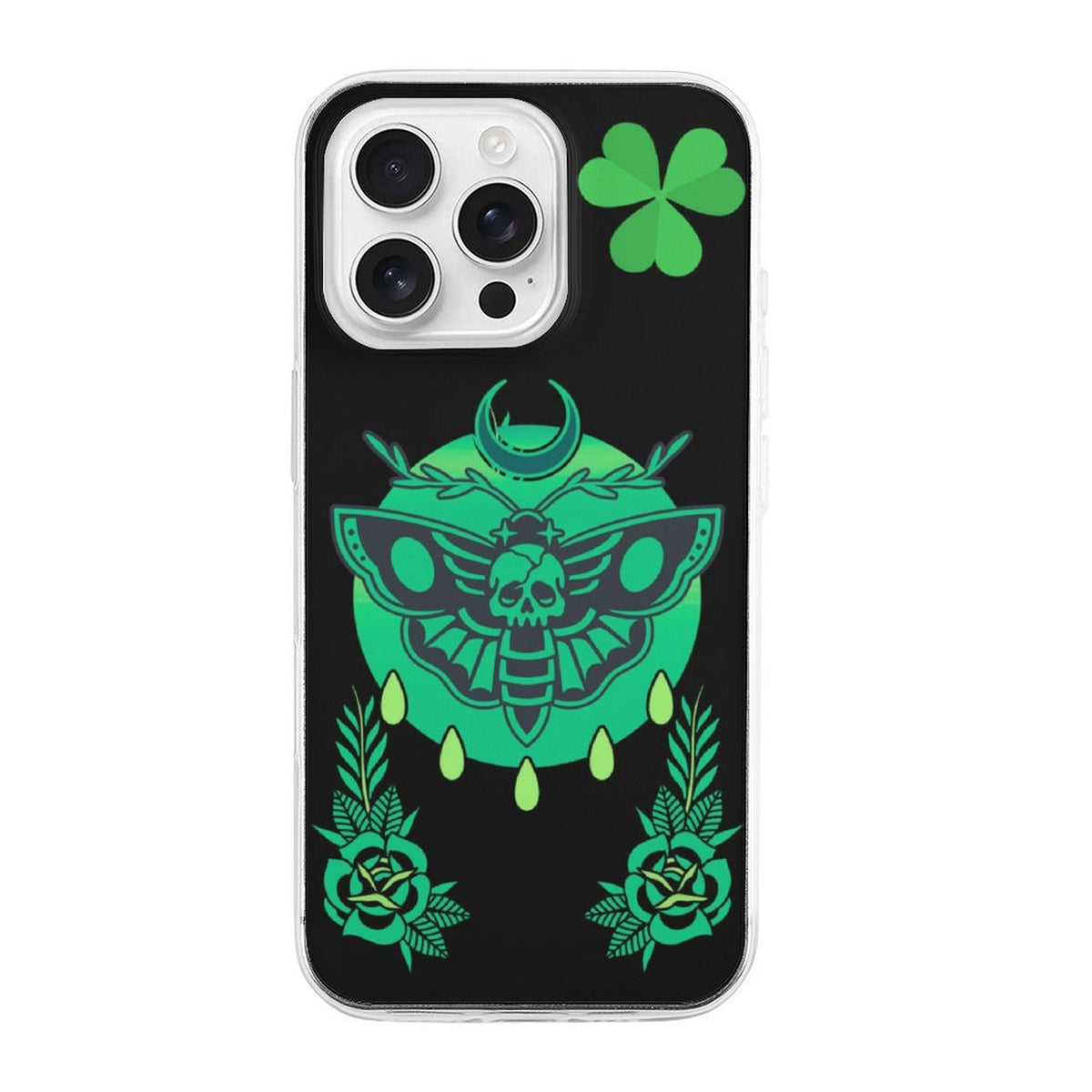 Shamrock Death Moth Print - Phone Case