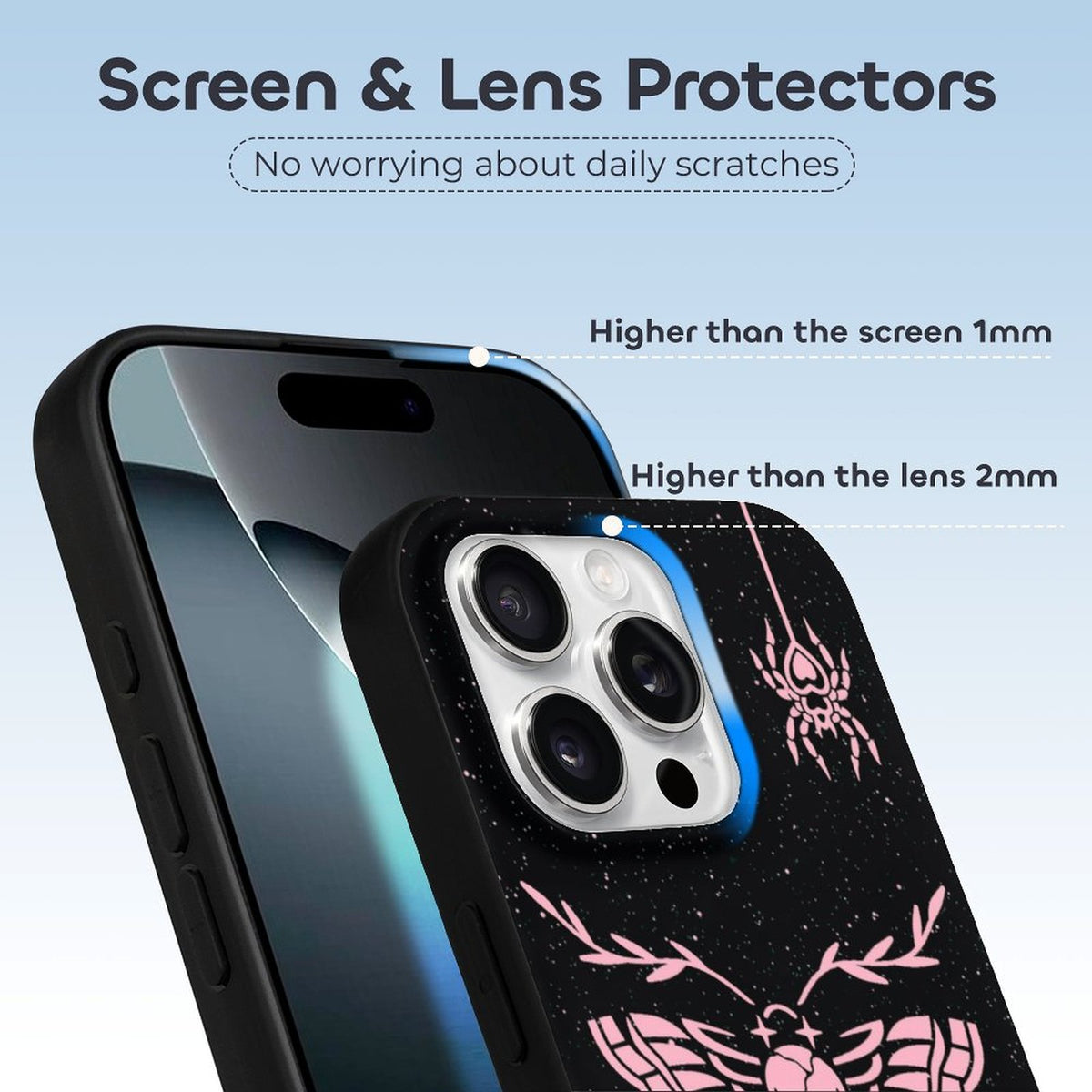 Pink Death Moth Print - Phone Case