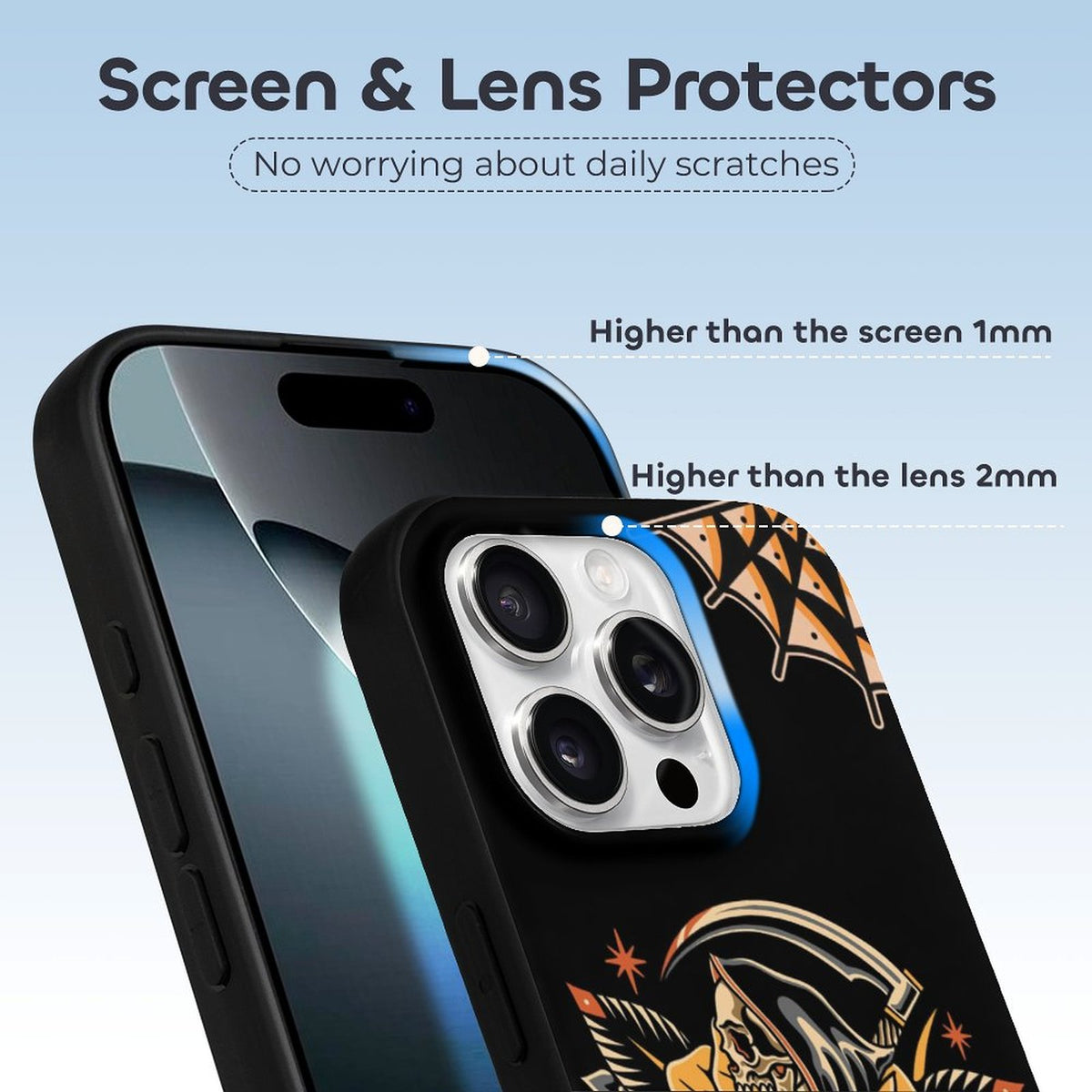 Grim Reaper Flowers Print- Phone Case