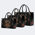 Circling Black Dragon Print Handbag Factory Direct Sales