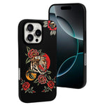Old School Rose Tiger Print - Phone Case