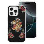 Old School Tiger Rose Print - Phone Case