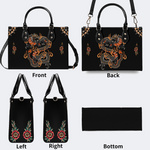 Circling Black Dragon Print Handbag Factory Direct Sales