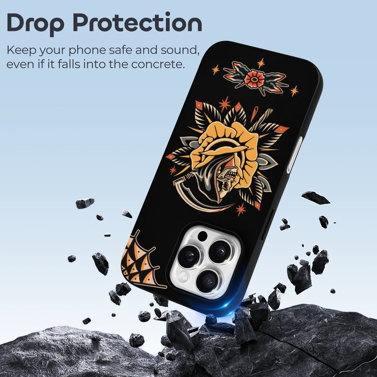 Grim Reaper Flowers Print- Phone Case