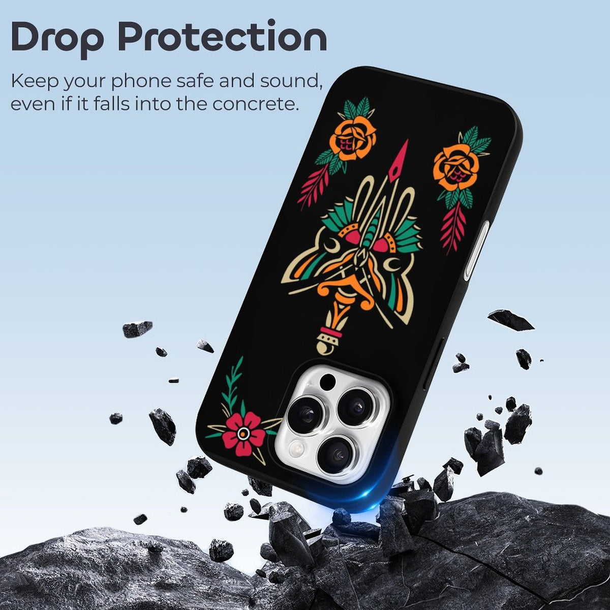 Sword And Moth Print - Phone Case