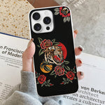 Old School Rose Tiger Print - Phone Case