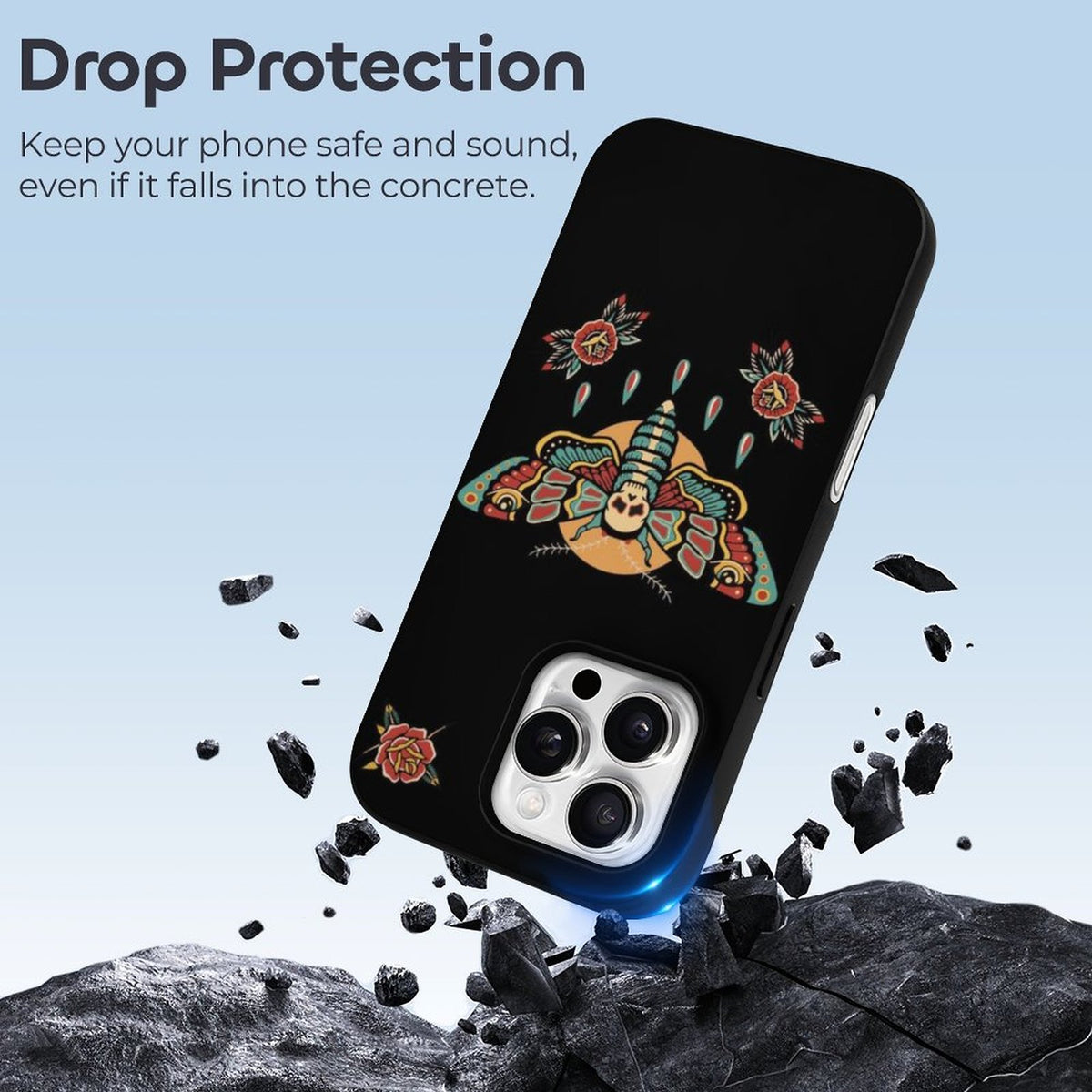 Old School Death Moth Print - Phone Case