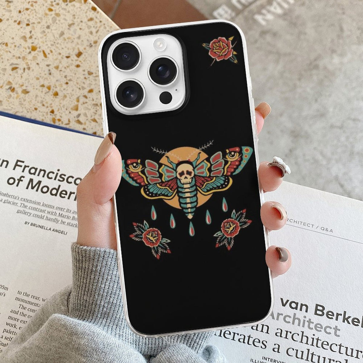 Old School Death Moth Print - Phone Case