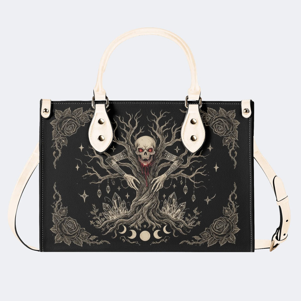 Undead Tree Skull Rose Print Handbag Factory Direct Sales