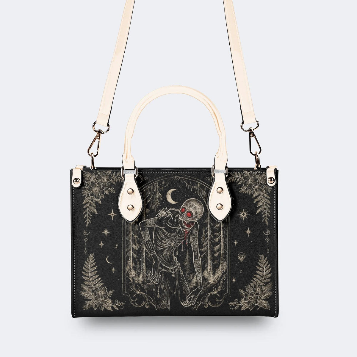 Undead Skeleton Moon Forest Print Handbag Factory Direct Sales