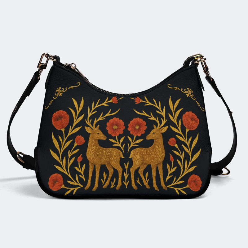 Retro Deer Print Leather Crossbody Bag Factory Direct Sales