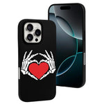 Retro Skull Heart Print - Phone Case