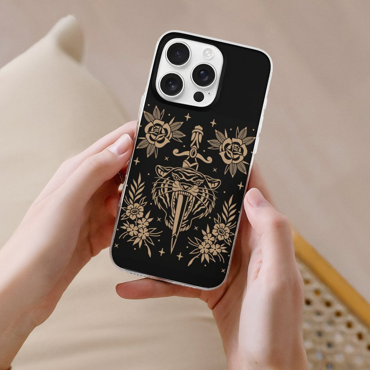Old School Tiger Print - Phone Case
