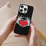 Retro Skull Heart Print - Phone Case