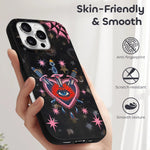 Red Heart & Eye Print - Phone Case