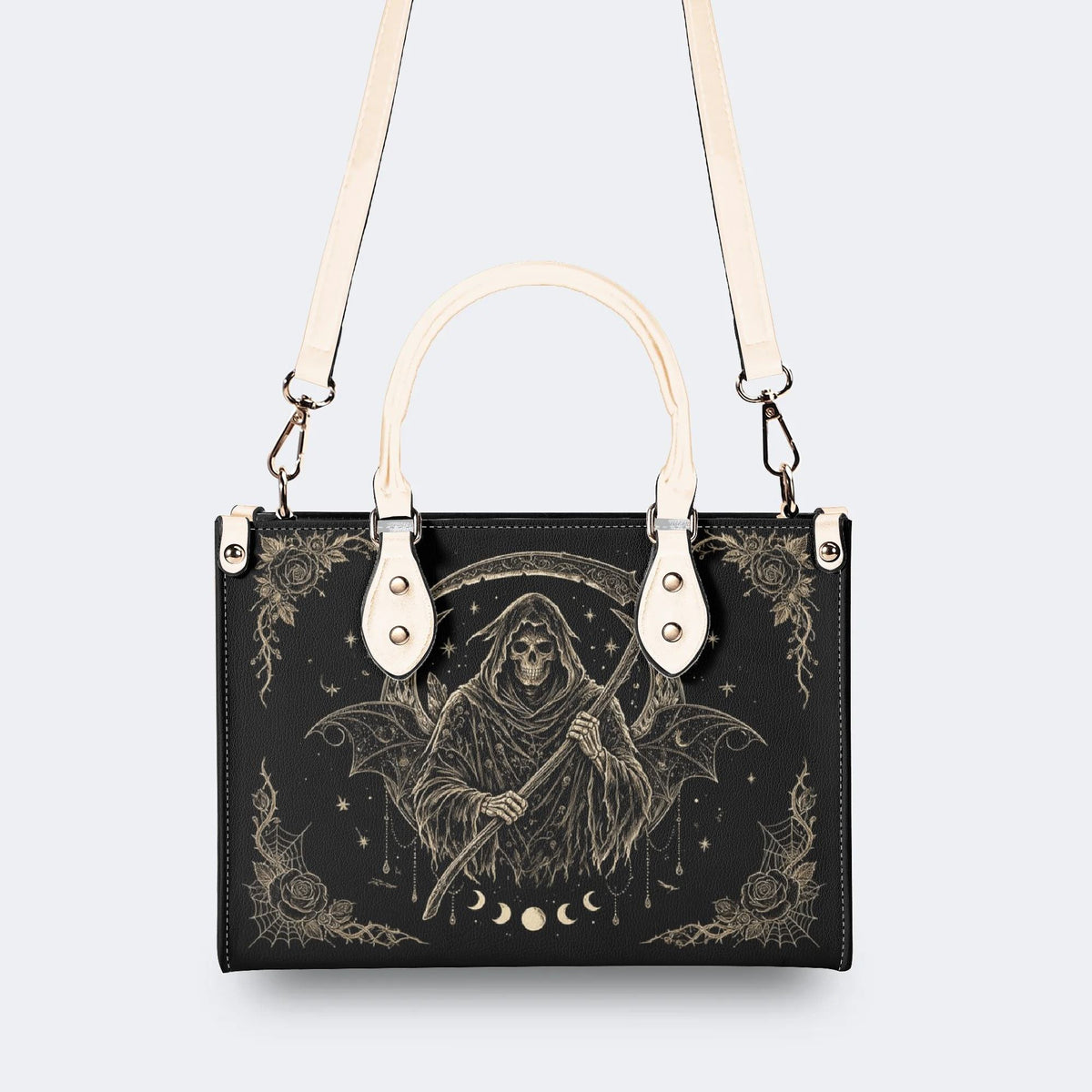 Grim Reaper Rose Print Handbag Factory Direct Sales