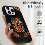 Old School Tiger Rose Print - Phone Case