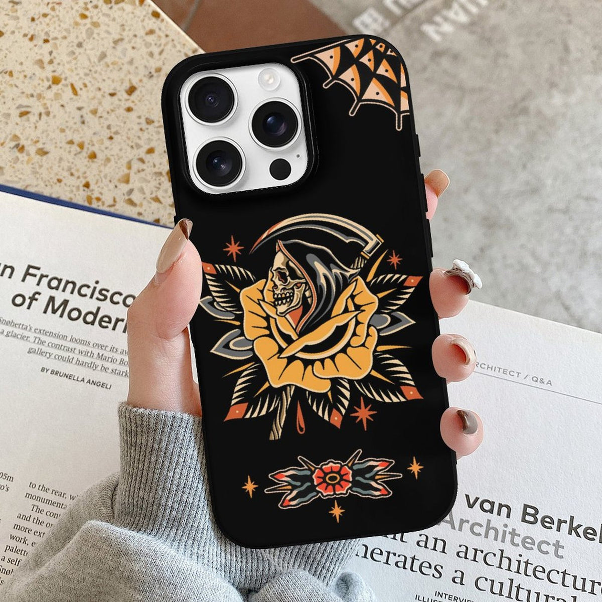 Grim Reaper Flowers Print- Phone Case