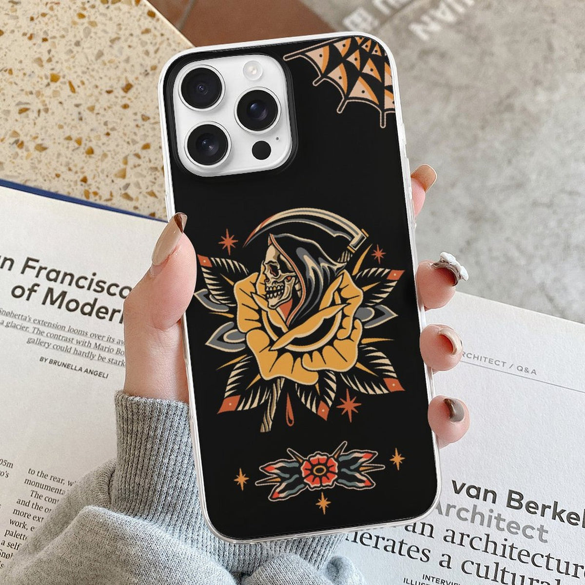 Grim Reaper Flowers Print- Phone Case