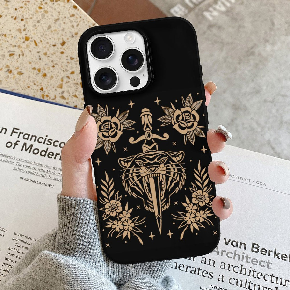Old School Tiger Print - Phone Case