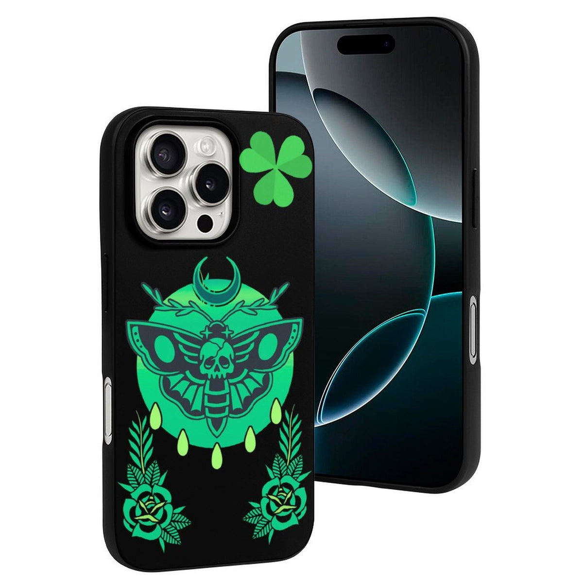 Shamrock Death Moth Print - Phone Case