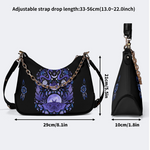 Lunar Moth And Snake Print Leather Crossbody Bag