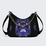 Lunar Moth And Snake Print Leather Crossbody Bag