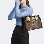 Mushroom Skeleton Lovers Print Handbag Factory Direct Sales