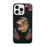 Old School Tiger Rose Print - Phone Case