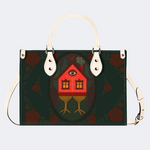 Abstract Bird House Print Handbag Factory Direct Sales_01