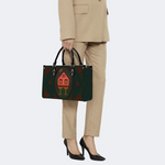 Abstract Bird House Print Handbag Factory Direct Sales_08