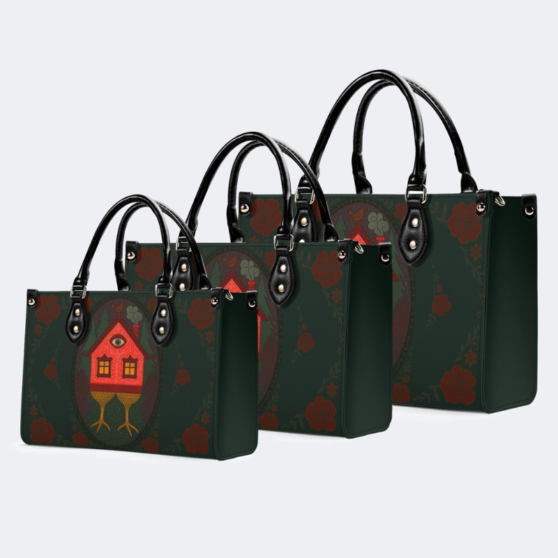 Abstract Bird House Print Handbag Factory Direct Sales_13